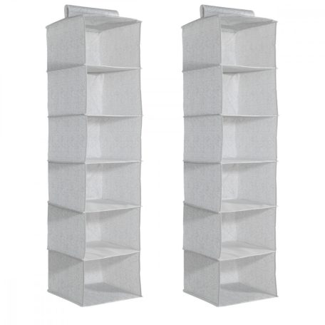 Set 2 Organizator imbracaminte suspendat, 6 rafturi, 30 x 30 x 126 cm, 46267.22