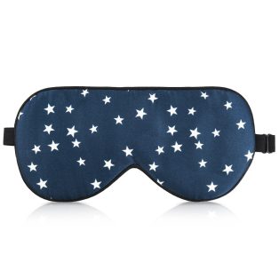   Masca pentru ochi din matase 100% Navaris, Reglabila, Albastru, 48509.01