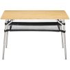   Masa de camping pliabila din bambus cu raft Navaris, 100 x 65 cm, Reglabila, Bambus, 51166.3.01